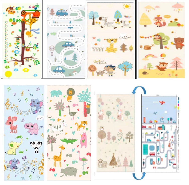 Ігровий термо килимок двохстор. арт. C1012 (10шт)складний, матеріал XPE, 200*150*0,8см 4 види, в сум