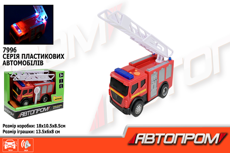 Машина АВТОПРОМ арт. 7996  батар. світ., звук, у короб.18*10,5*8,5см