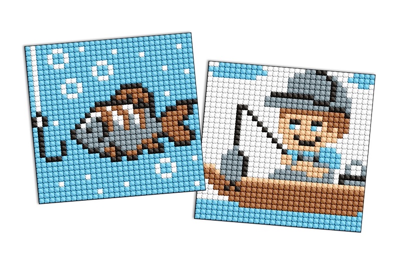 Набір з алмазною мозаїкою на самоклеючій основі для дітей Професії.Рибак" 9х9см"