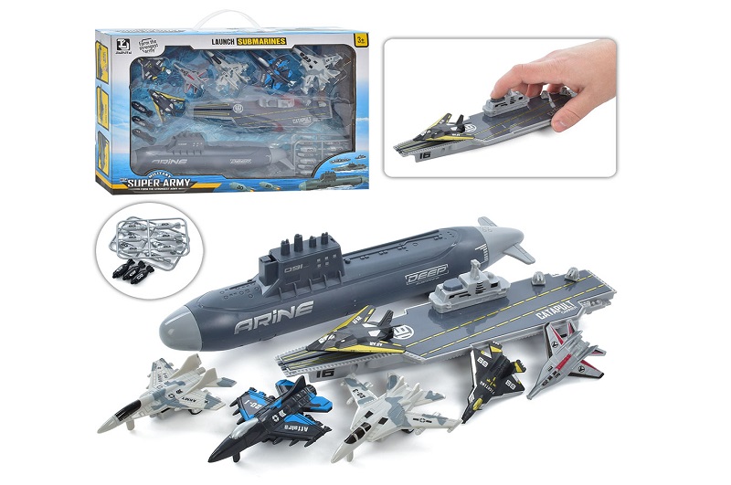 Набір з транспортом T074B (18шт) морський флот, 8 предметів, снаряди, в кор-ці, 41,5-28-7см