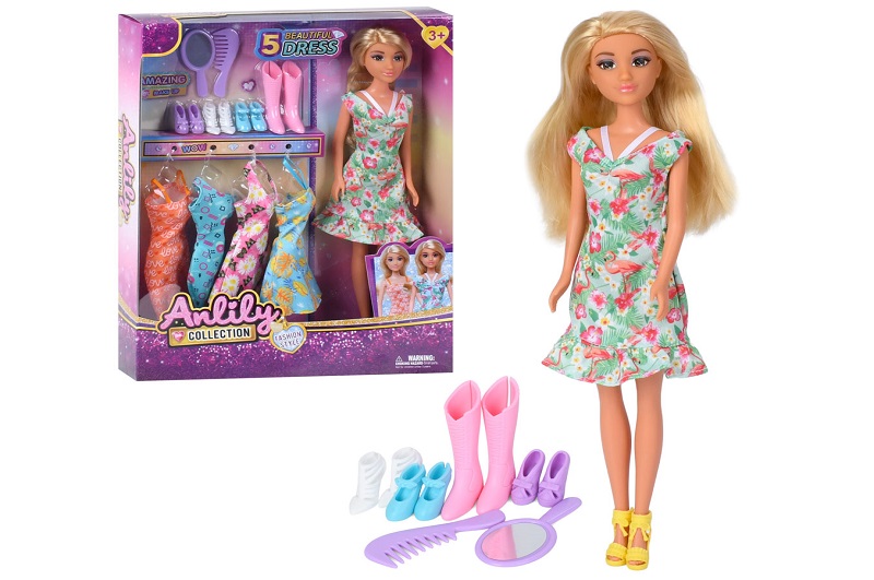 Лялька з вбранням 616822 (12шт) 30см, плаття, взуття, дзеркало, гребінець, в кор-ці, 26-32-5,5см