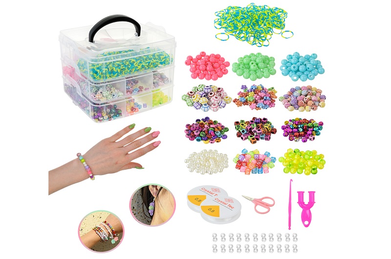 Бісер арт. 330-146 (48шт)триповерховий бокс, бісер, намистини, гумка,  бокс 13,5*16,5*15,5см