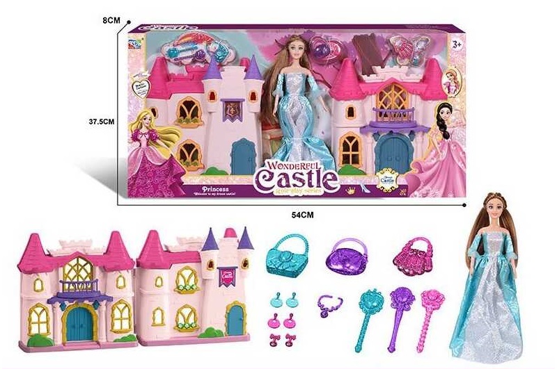 Замок з лялькою KDL 60 (16) лялька висотою 28 см, шарнірні з’єднання, знімний одяг, аксесуари, замок