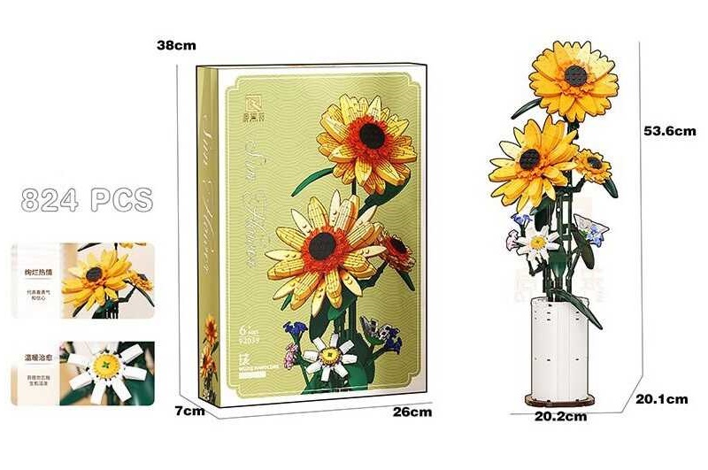 Конструктор 92039 (24) “Соняшник”, 824 деталі, в коробці