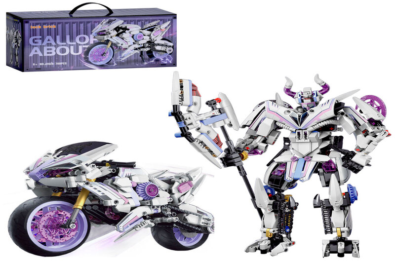 Конструктор J2026 (12шт) робот+мотоцикл, 760дет, в кор-ці, 40-20-13,5см