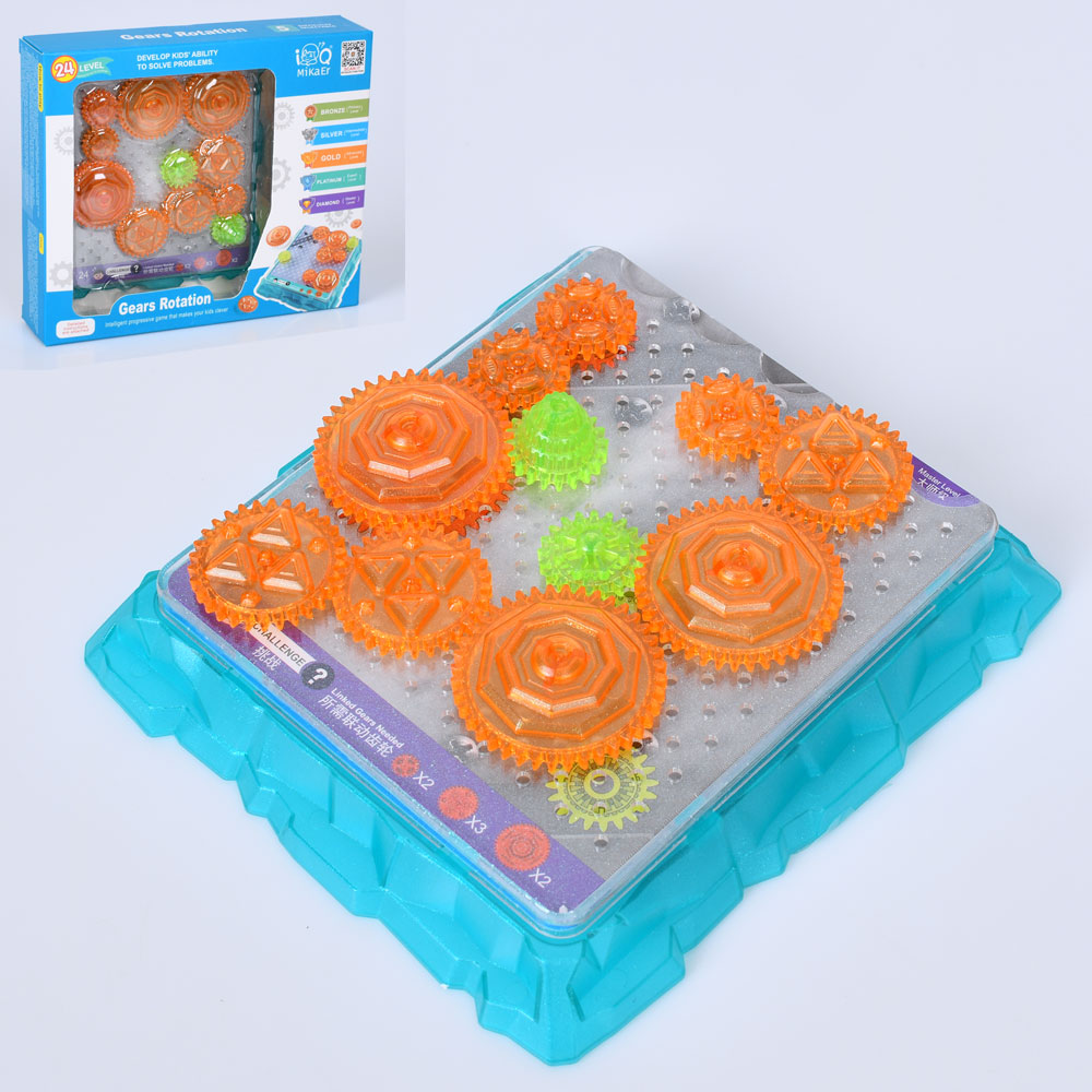 Гра R168-10 (84шт) Шестерні, развиваюча, головоломка, фігурки-шестерні, картки, в кор-ці, 18,5-16-4с