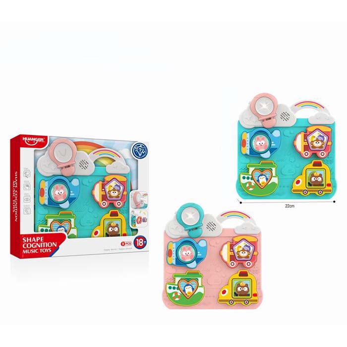 Гра HE8088 (24шт) 22-23-3,5см, сортер, транспорт, музика, світло,звуки транспорту, 8 фігур, 2 режими