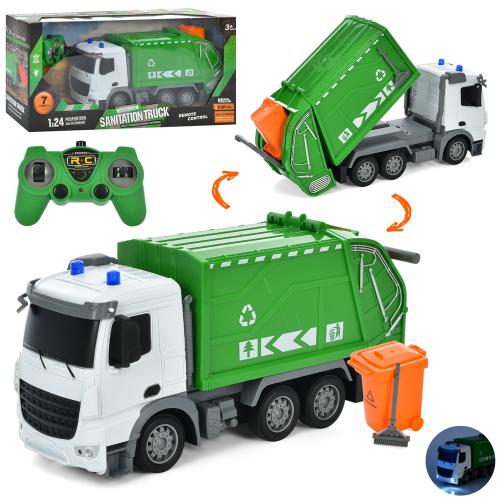 Сміттєвоз HT077 (6шт) р/к, 32см, акум, 1:24, світло, рухливі частини, гум.колеса, USB зар, в кор.,47