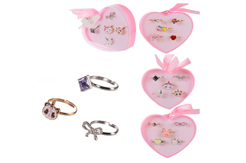 Аксесуари обручок мет. Серце Beauty star арт. B4308 Упак6шт(120шт)набір.5 шт,мікс вид/ціна за набір/