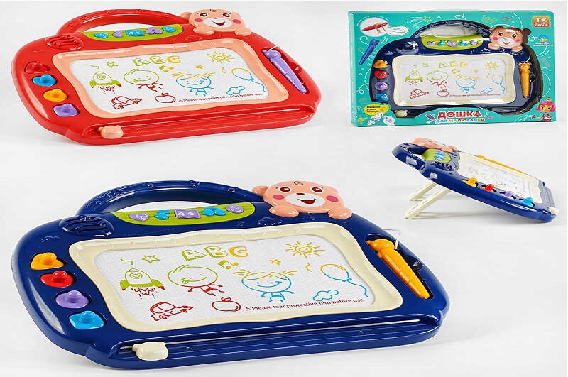 Дошка для малювання музична 71899 (24), укр. мова,2 кольори, абетка, пісні, цифри, фігури, печатки,