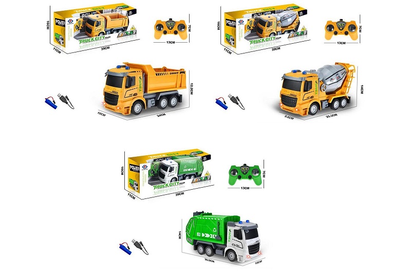 Техніка р/к 658-70/71/72 самоскид/бетонозмішувач/сміттєвіз акум.USB.зв.світ.3в.кор.39*11*16 /42/