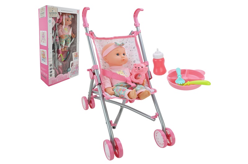 Пупс у наборі арт. 85869 (12шт/2)   з візочком короб.  52*25,5*11,5 см