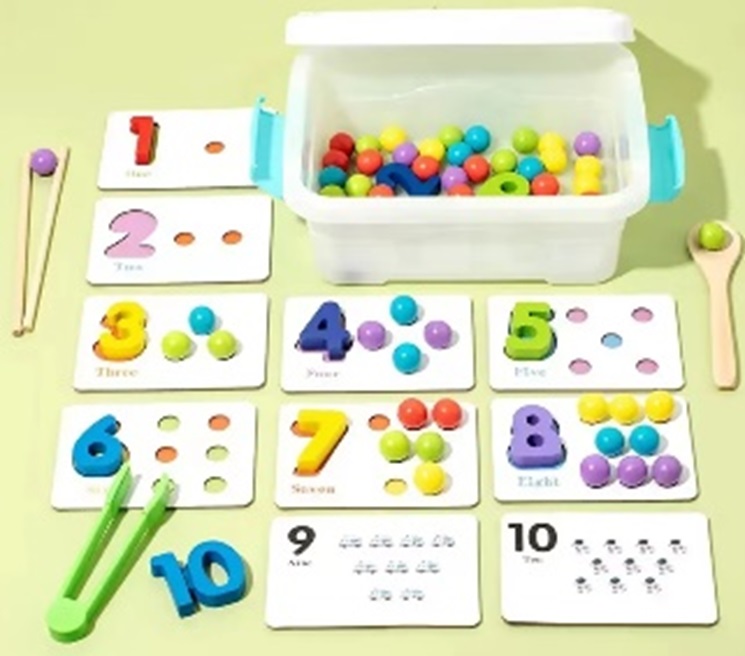 Дерев'яна іграшка арт. C15055 (28шт) намистини картки 20*15,5*7,7см