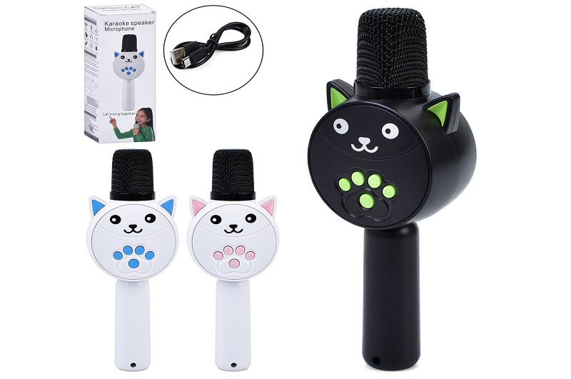 Мікрофон MC811 (35шт) 20см, акум, Bluetooth, FM, MP3, TFслот, USBзарядне, 3 кольори, в кор-ці, 8-20,
