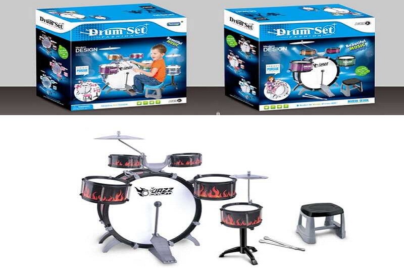 Барабанна установка L 651 (12) стільчик, 5 барабанів, 1 барабан із педаллю, 2 палички, 2 металевих д