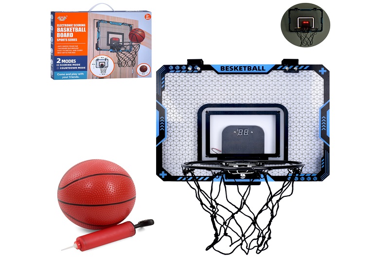 Баскетбольне кільце MR 1454 (6шт) щит(пластик) 40-30см, ел.табло,звук,світтло, кільце метал 25см, сі