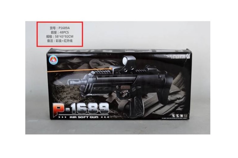 Автомат арт.P1689A (48шт) кульки,батар.,лазер,короб. 38*19,5*3см