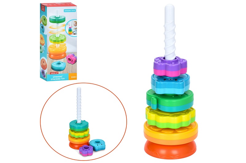 Пірамідка 36403 (60шт) 36см, гвинтова пірамідка, спіральна пірамідка, кільця (текстурні, фрукти, тва