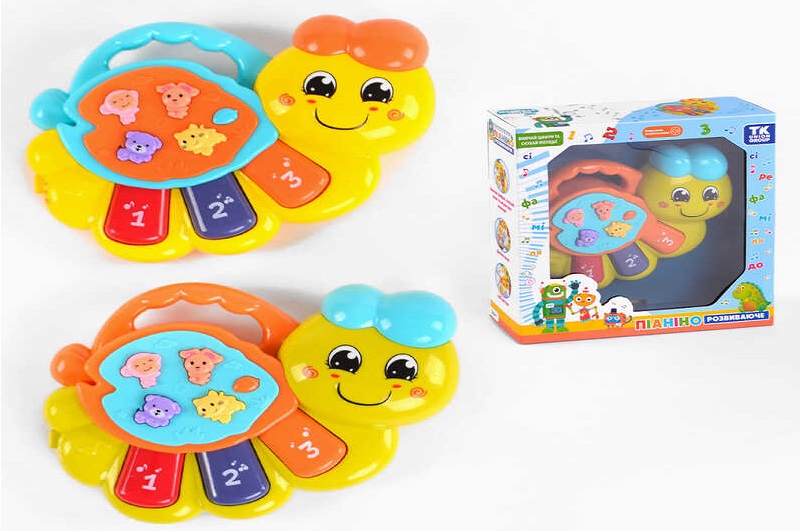 Піаніно 59489 (120/2) ТК Group", УКР. МОВА, "Равлик", 2 види, підсвітка, вивч. цифр, мелодії, пісні"