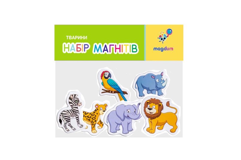 Набір магнітів (6шт) Тварини ЗОО малюнки  ML4032-25
