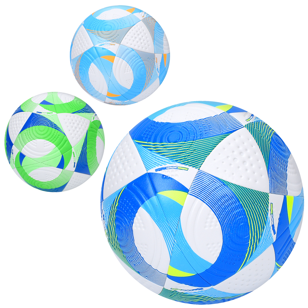 М'яч футбольний MS 3808 (12шт) розмір 5, ПУ, ламінований, 430-450г, 3 кольори, у пакеті