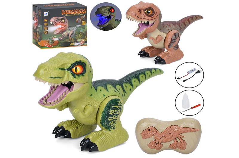 Динозавр 799-998B-999B (10шт) р/к2,4G, акум, 29см, звук, світло, їздить, пара/дим, USBзарядне, 2 кол