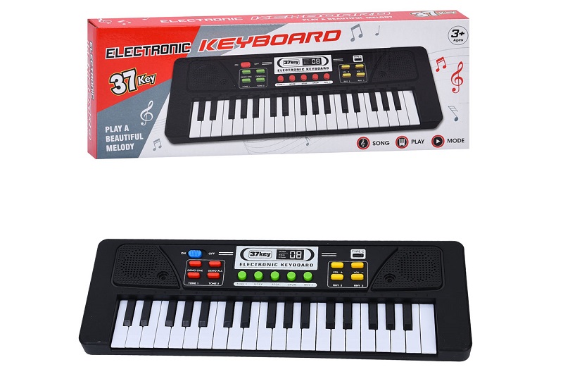 Синтезатор R742 (18шт) 37 клавіш, 35,5-12,5-4см, музика, регулятор гучності, 3тони, демо, змінюються