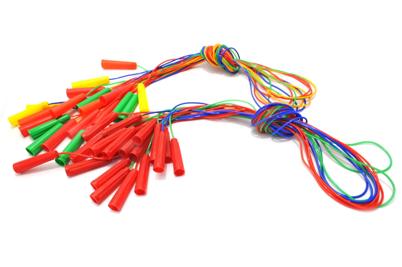 Скакалка кольорова д 2,4м (10шт) Чер 0002 S  УПАК10шт