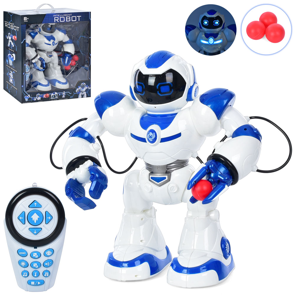 Робот J1039A (2шт) д/к(IЧ), 39см, прогам, музика, звук, світло, ходить, танцює,стріляє, на бат-ці, в