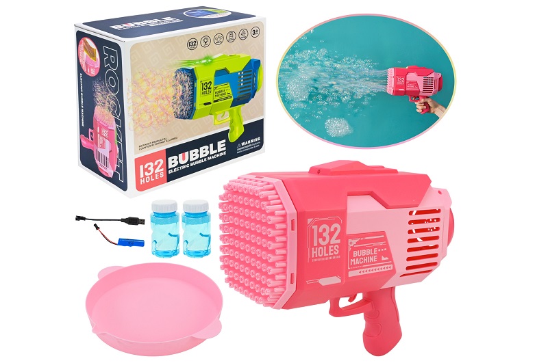 Пістолет з мильними бульбашками KB 1141 (24) акумулятор 3.7 V, підсвітка, звук, мильний розчин, USB