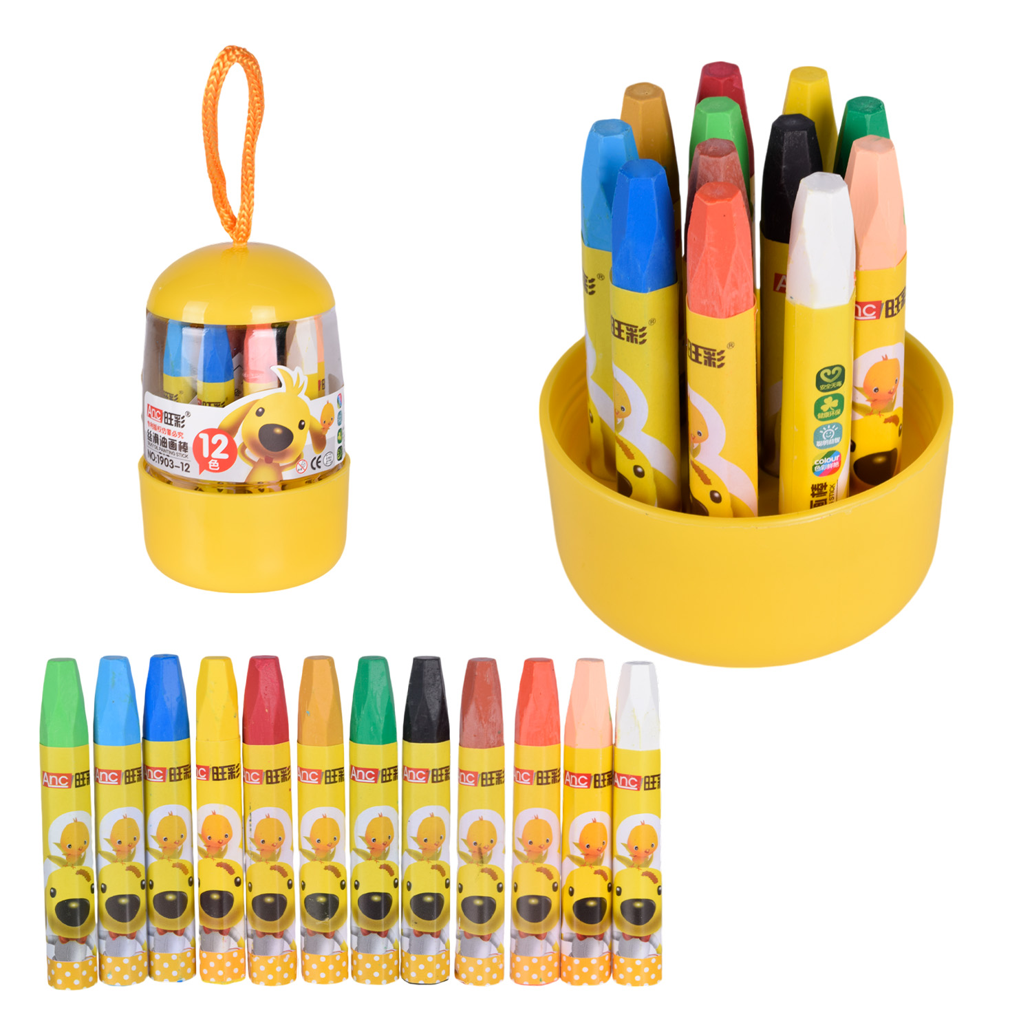 Набір воскової крейди арт.CE150407 (144шт/12) у наборі 12 кольорів,  р-р крейди 7,2 см, упаковка 6*1