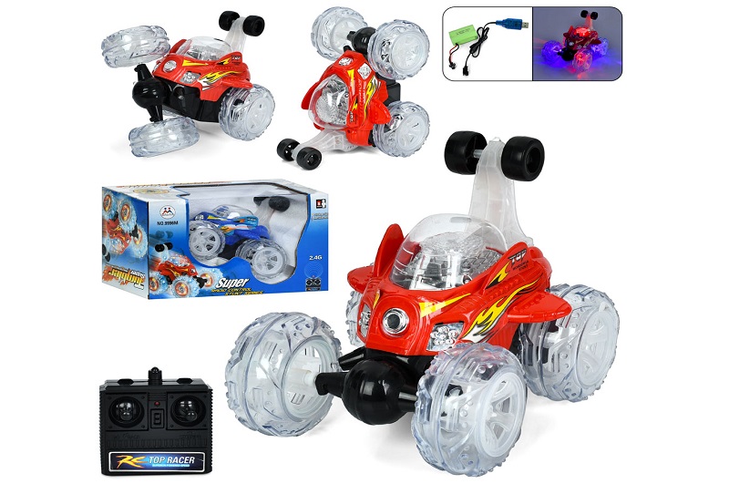 Машина 9996 M (24шт)  р/к2.4G, акум, 19см, трюкова, музика, світло, USBзарядне, 2 кольори, в кор-ці,