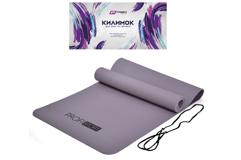 Йогамат MS 0613-27-Elderberry (12шт) для йоги/фітнесу, TPE, 183-61см, 6мм,у пакеті, 61-12,5--12,5см