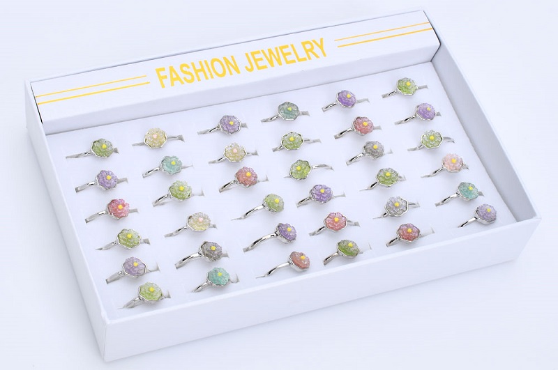 Каблучка FG231110061P Упак36шт(1296шт) квітка, метал, 36шт в дисплеї, 19-12,5-3,5см