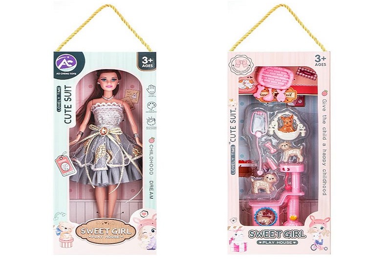 Лялька арт. TG247A-4 (30шт/2)   в стильній сукні, з аксесуарами короб. 15*15*35 см