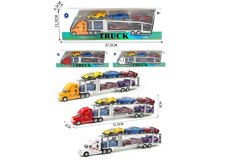 Трейлер-автовіз 6603-22 з метал.машинками (6шт.) інерц.3кол.кор.37,5*4,2*11,3 /84/