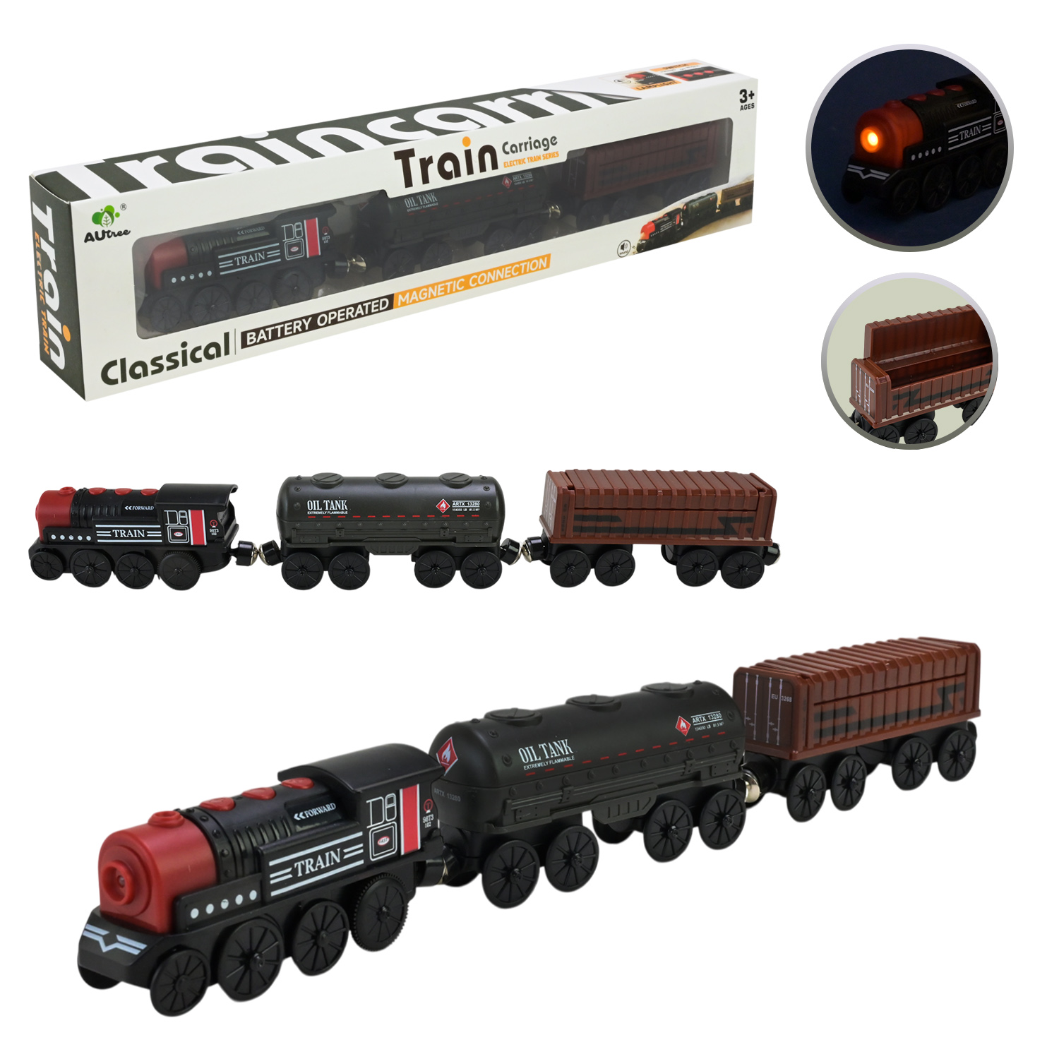 Іграшка поїзд батар арт. AU7889, магнітні вагончики, у коробці 42,7*9,3*5,2см