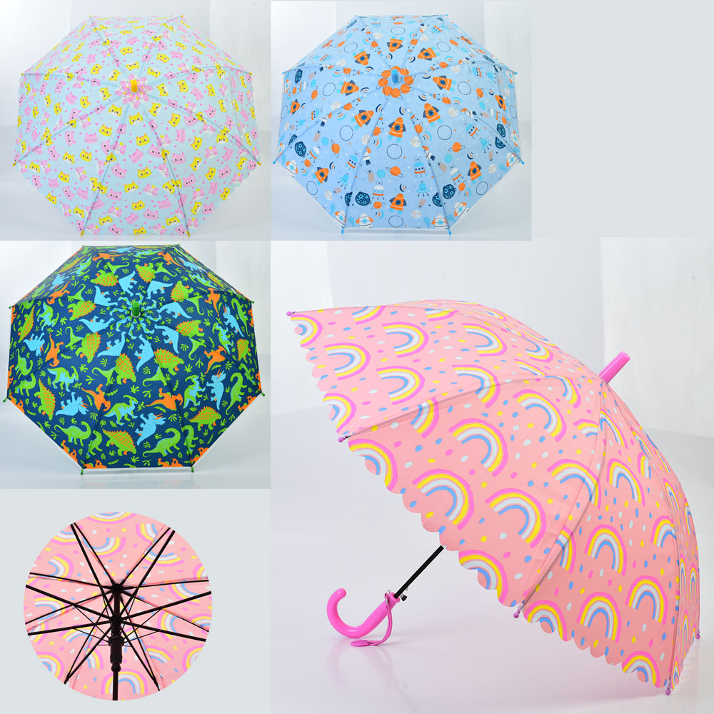 Парасолька дитяча MK 5262 (30шт) довжина 66см, тростина 60,5см, діаметр 84см, спиця 48,5см, клейонка