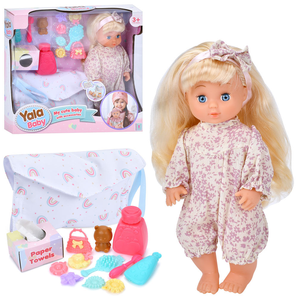 Лялька YL2425I-E (24шт) 29см, сумка, аксесуари, зубна щітка, флакони, заколки, в кор-ці, 33-29,5-9см