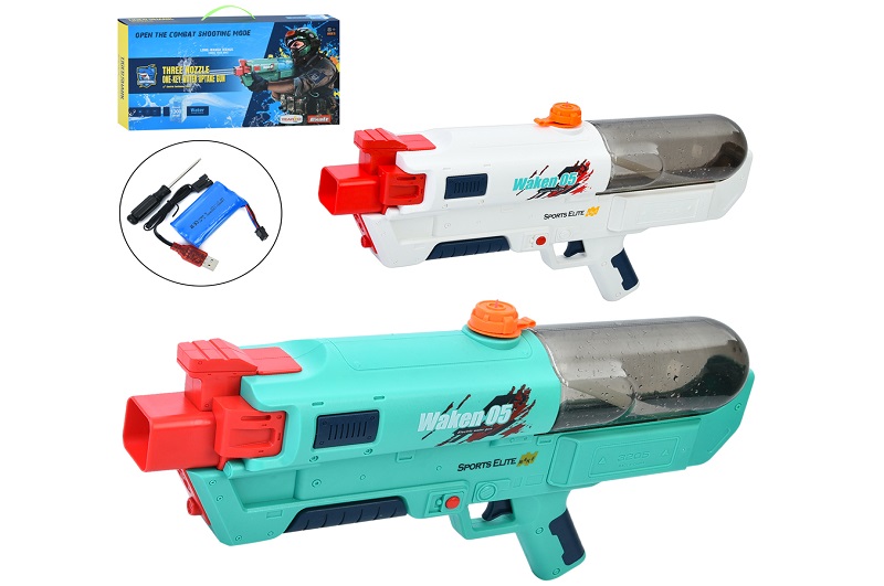 Іграшка водяний бластер 3205A (6шт) 48см, акум, USBзарядне, 2 кольори, в кор-ці, 48-26,5-11см