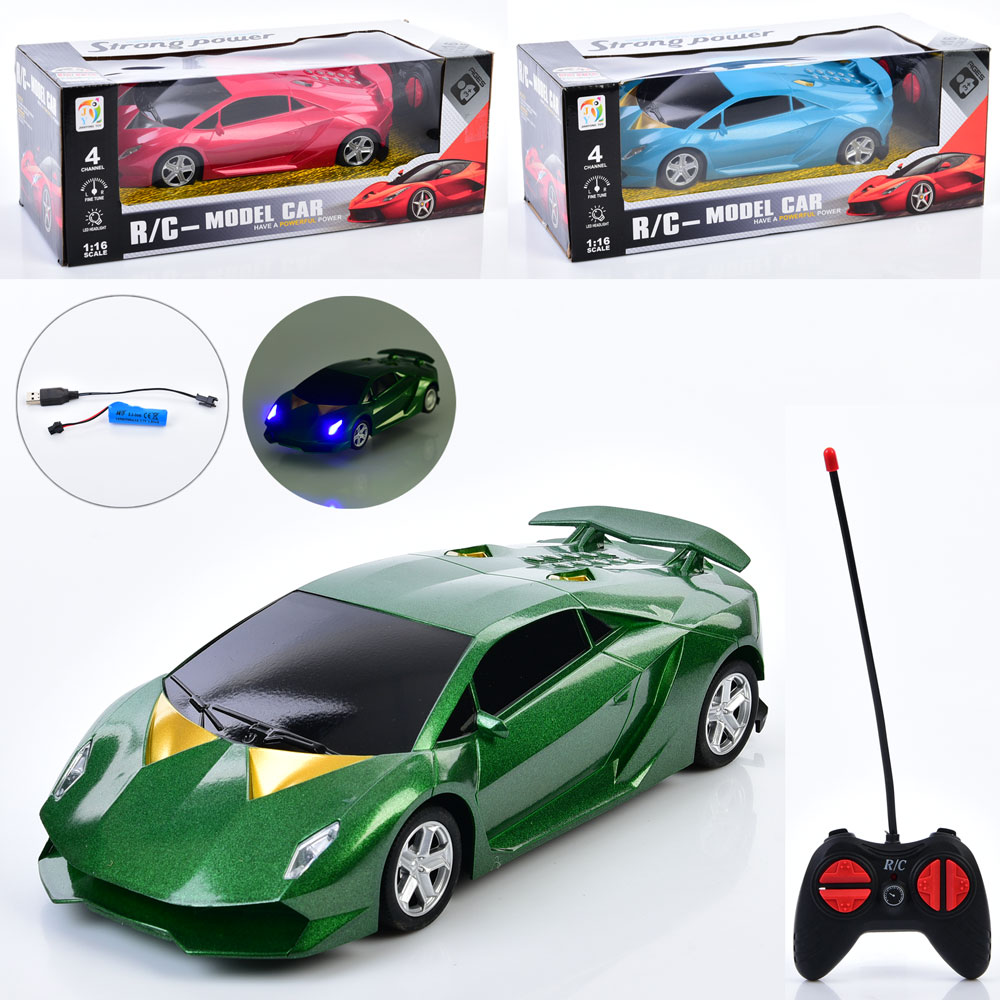 Машина 5007E (18шт) р/к, акум, 25см, 1:16, світло, гумові колеса, USBзарядне, 3 кольори, в кор-ці, 3
