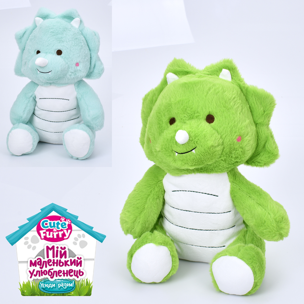 М'яка іграшка M 6007 UA (30шт) динозавр, в35-24-18см, 2 кольори, у пакеті