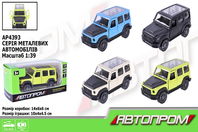 Машина мет. АВТОПРОМ  арт. AP4393 (96шт/2) 1:43,4 кольори, відкр.двері, короб.14*6*6см