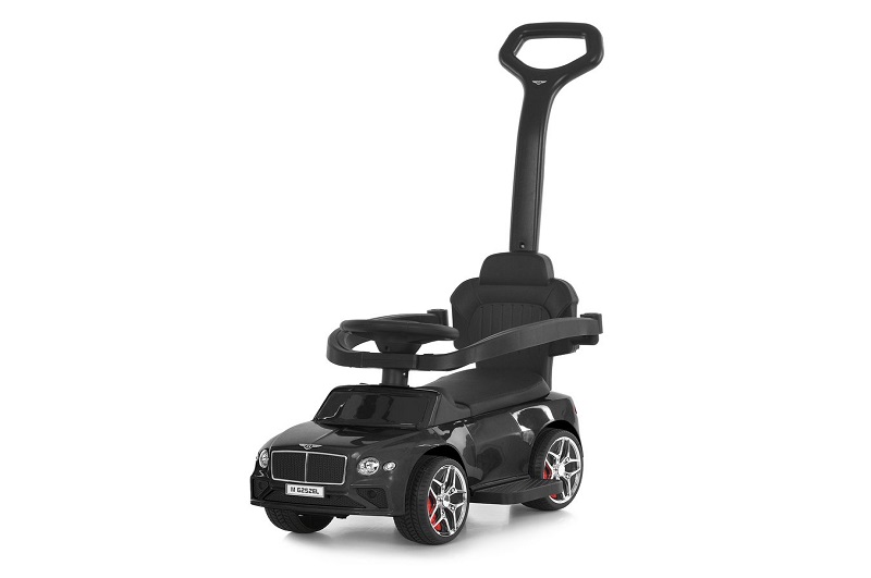 Каталка-толокар M 6252EL-2 (1шт) бат.ручка, муз, світло, шкіра, підсклянник, MP3, BLUETOOTH, чорний