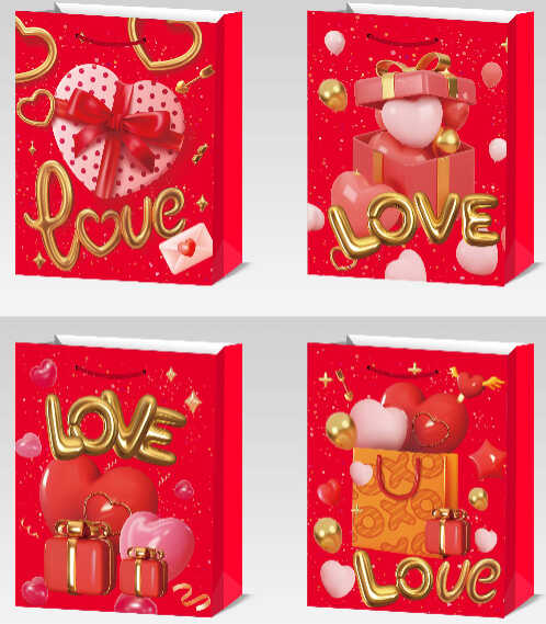 Пакет подарунковий C 75737 (480) 4 види, СЕРЕДНІЙ, МІКС ВИДІВ