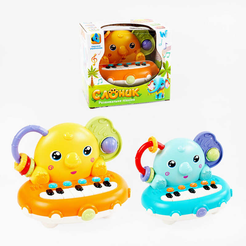 Розвивальне піаніно “Слоник” 78435 (60/2) WToys", УКР. МОВА, казки, загадки,скоромовки, пісні,цифри"
