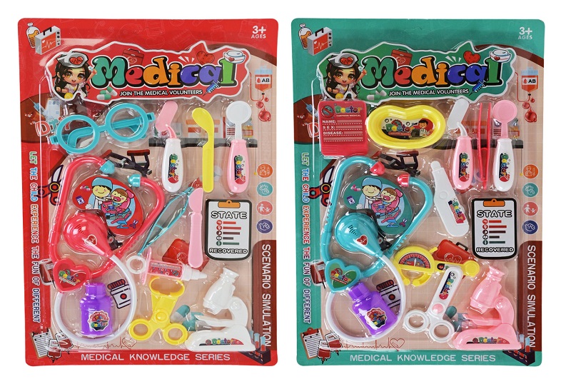 Лікар набір арт. LY3009 (120шт/2)   мікс 2 кольори, стетоскоп, шприц планш. 30*20*3см
