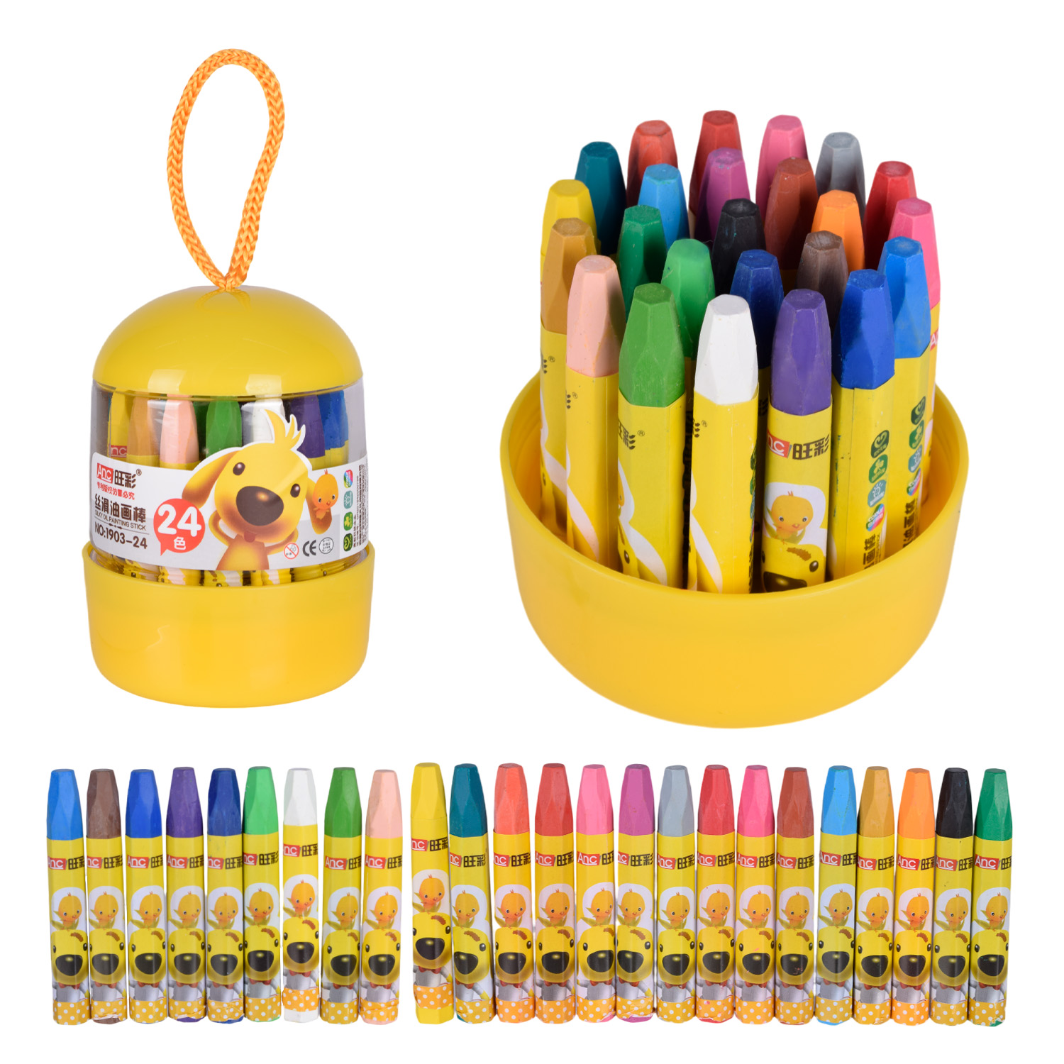 Набір воскової крейди арт.CE150409 (72шт/6) у наборі 24 кольора,  р-к крейди 7,5, упаковка 7,5*11см