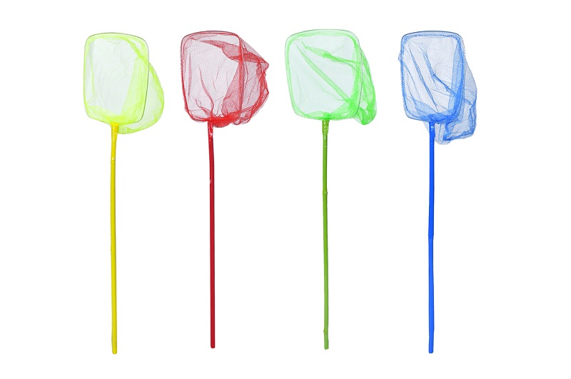 Сачок для метеликів MS 4389 Упак10шт(100шт) 18-21см, довжина 81см, ручка бамбук 60см, 4 кольори