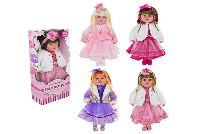 Лялька Панночка" арт. PL-525-101 (12шт)  батар. мікс 4 види, музична, м'яконабивна, р-р ляльки 51 с"